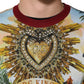 Tropical Heart Crown Silk Pullover Sweater