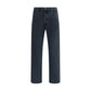 Black Cotton Straight-Leg Jeans