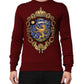 Burgundy Cashmere Lion Crest Pullover Sweater