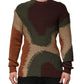 Multicolor Cotton Abstract Men Pullover Sweater