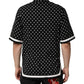 Black Polka Dot Short Sleeves Collared Polo T-shirt