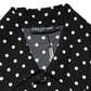 Black Polka Dot Short Sleeves Collared Polo T-shirt