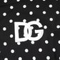 Black Polka Dot Short Sleeves Collared Polo T-shirt