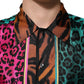 Multicolor Silk Tiger Print Hawaiian T-shirt