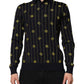 Black Logo Jacquard Knitted Polo Shirt T-shirt