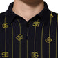 Black Logo Jacquard Knitted Polo Shirt T-shirt