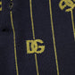 Black Logo Jacquard Knitted Polo Shirt T-shirt