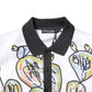 White Sketch Print Oversized Mens Polo T-shirt