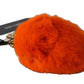 Chic Gold-Tone Fur Ball Keychain