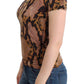 Elegant Snake Print Crewneck Tee