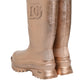 Rose Gold Rubber Pull On Rain Boots  Shoes