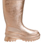 Rose Gold Rubber Pull On Rain Boots  Shoes