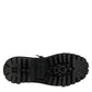 Black White Padded Mid Calf Lace Up Boots Shoes