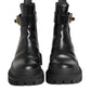 Black Calfskin DG Logo Strap Ankle Boots Shoes