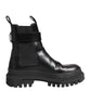 Black Calfskin DG Logo Strap Ankle Boots Shoes