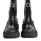 Black Crystal Embellished Combat Boots Shoes