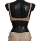 Elegant Beige Floral Silk Lingerie Set