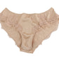 Elegant Beige Floral Silk Lingerie Set
