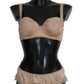 Elegant Beige Floral Silk Lingerie Set