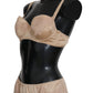 Elegant Beige Floral Silk Lingerie Set