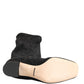Black Suede Leather Knee High Boots Shoes