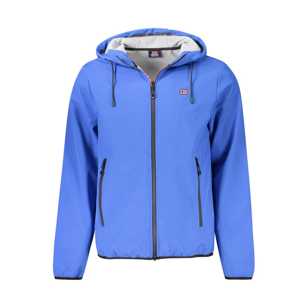Blue Polyester Men's Jacket