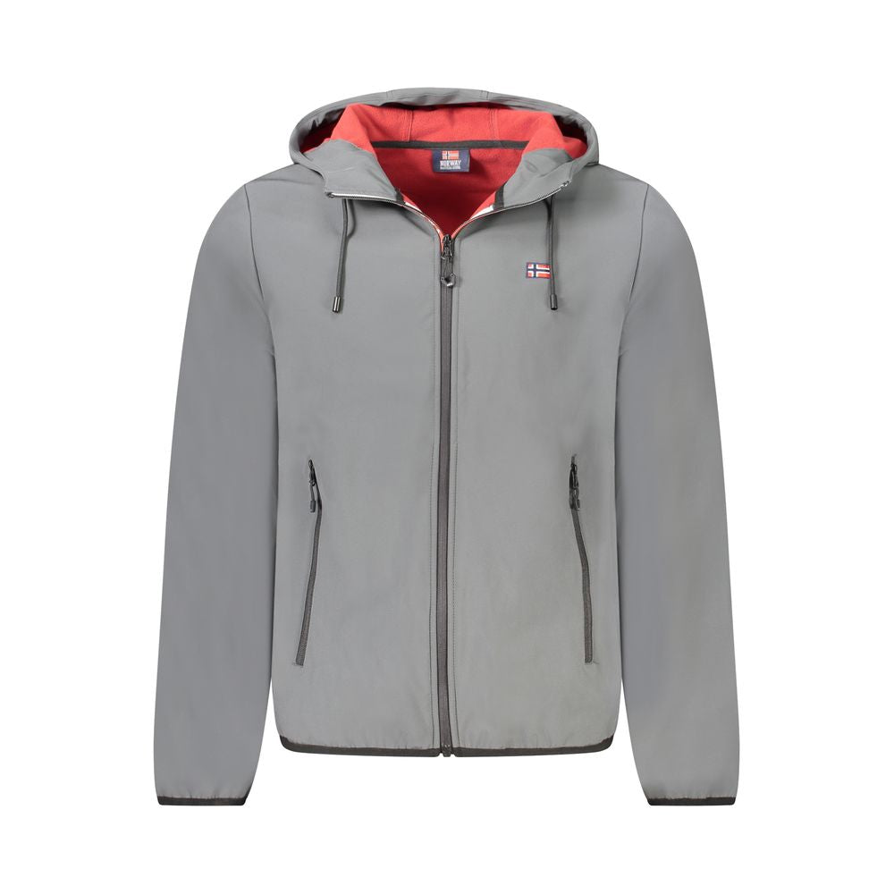 Gray Polyester Men's Jacket