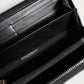 Black Leather Logo Plaque Zip Around Continental Wallet
