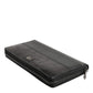 Black Leather DG Plaque Zip Around Continental Wallet