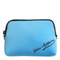 Blue Nylon DG Logo Print Clutch Zip Pouch Bag