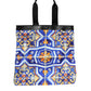 Multicolor Maiolica Print Tote Shoulder Strap Bag