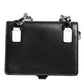 Black Leather Crystal Embellished Card Holder Wallet