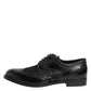 Black Leather Floral Lace Dress Formal  Shoes