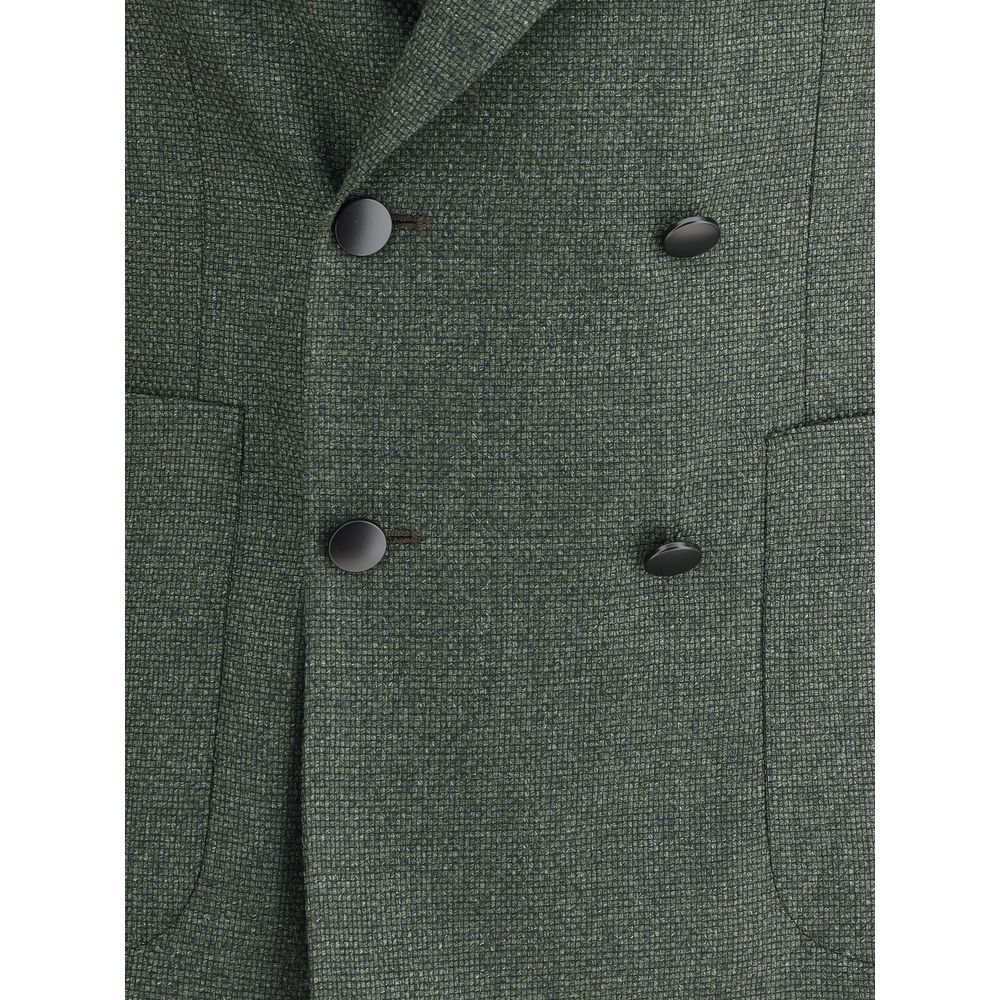 Bicolor Fleece Wool Blazer