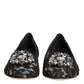 Black Taormina Lace Crystals Flats Shoes