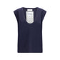 Blue Cashmere Sleeveles Sweater