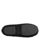 Black Wool Knit Slip On Ballerina Flats Shoes