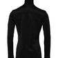 Black Polyester Turtleneck Pullover Sweater