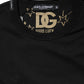 Black Cotton Logo Print Crew Neck T-shirt