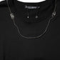 Black Chain Necklace Cotton Crewneck T-shirt