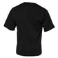 Black Logo Print Cotton Men Crew Neck T-shirt