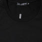 Black Logo Print Cotton Men Crew Neck T-shirt
