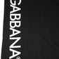 Black Logo Print Cotton Men Crew Neck T-shirt