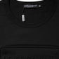 Black Embossed Logo Cotton Crew Neck T-shirt