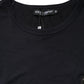 Dark Blue Logo Plaque Cotton Crewneck T-shirt