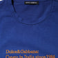 Blue Logo Graphic Cotton Crew Neck T-shirt