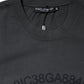 Gray Logo Graphic Cotton Crew Neck T-shirt