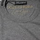 Gray Cotton Crew Neck Short Sleeves T-shirt