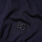 Dark Blue Silk Crew Neck Short Sleeves T-shirt