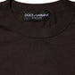 Brown Silk Crew Neck Short Sleeves T-shirt